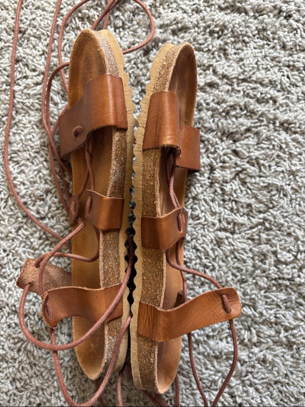 Yokono brown leather lace-up gladiator sandals - Picture 7 of 13